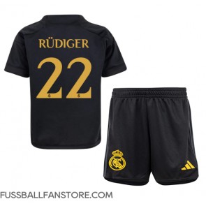 Real Madrid Antonio Rudiger #22 Replik 3rd trikot Kinder 2023-24 Kurzarm (+ Kurze Hosen)